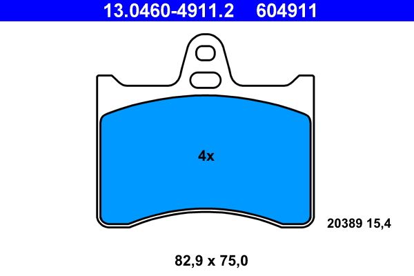 ATE 13.0460-4911.2 - Bremsbelagsatz, Scheibenbremse