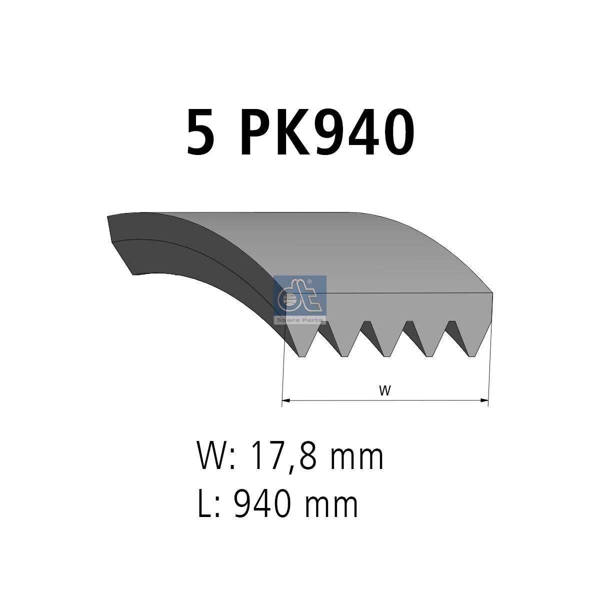 DT Spare Parts 12.15407 - Keilrippenriemen