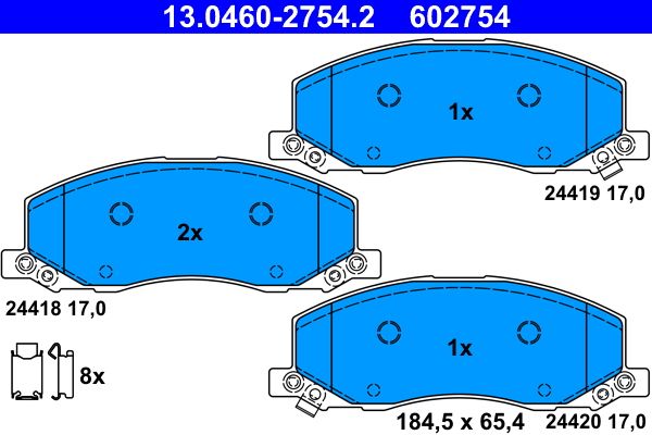 ATE 13.0460-2754.2 - Bremsbelagsatz, Scheibenbremse