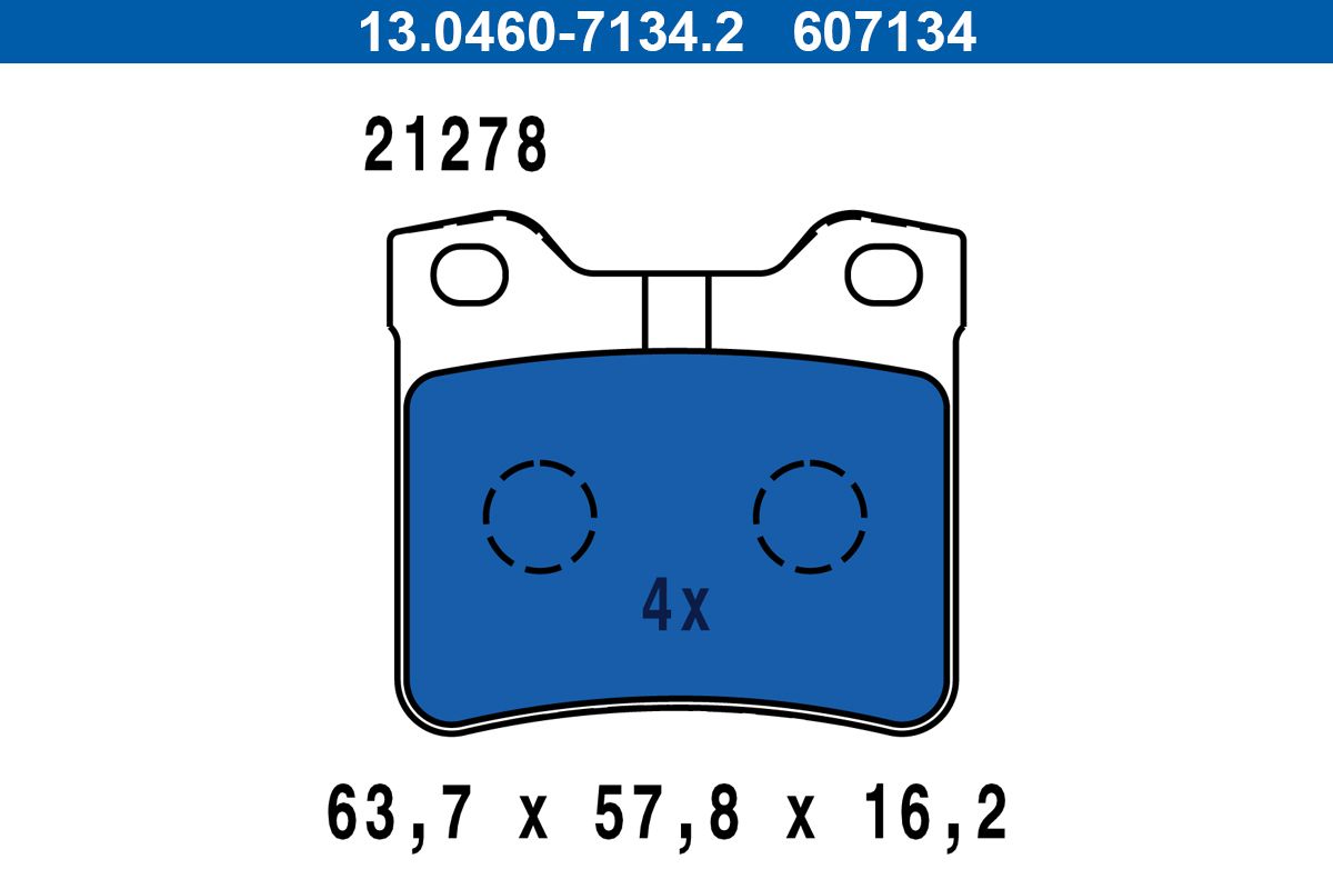 ATE 13.0460-7134.2 - Bremsbelagsatz, Scheibenbremse