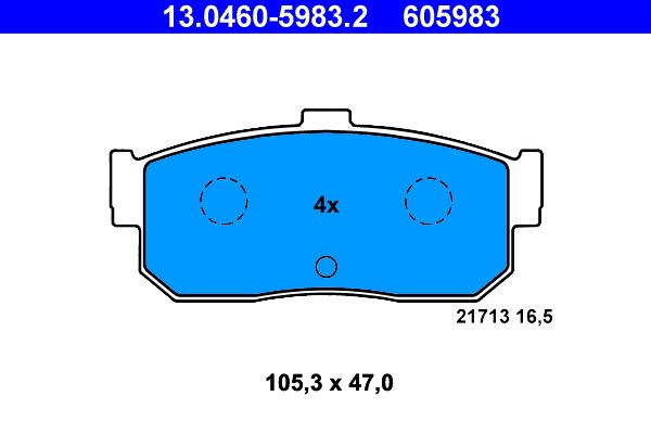 ATE 13.0460-5983.2 - Bremsbelagsatz, Scheibenbremse