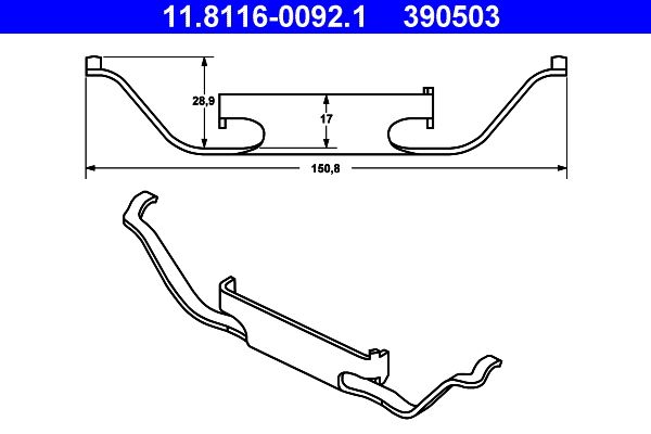 ATE 11.8116-0092.1 - Feder, Bremssattel