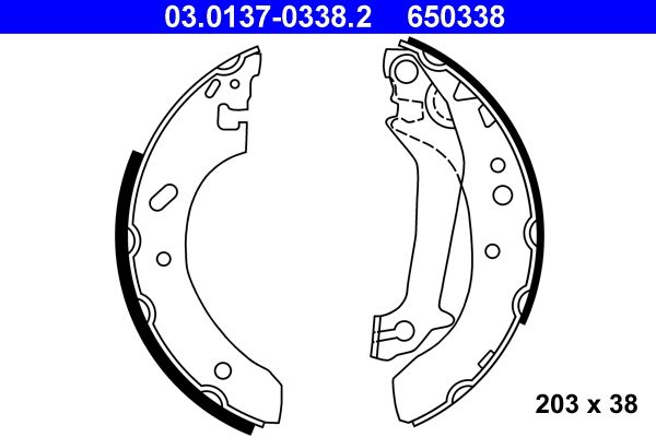 ATE 03.0137-0338.2 - Bremsbackensatz