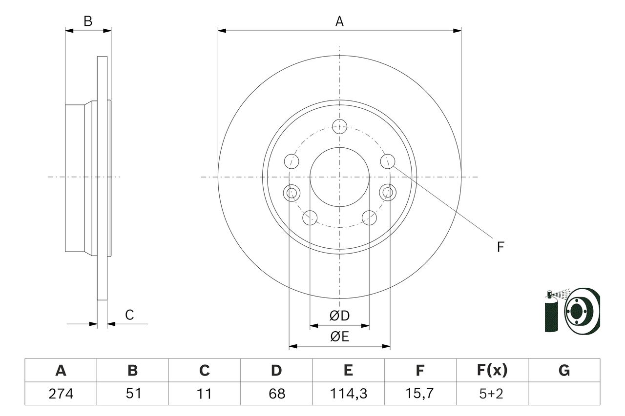 BOSCH 0 986 479 J90 - Bremsscheibe