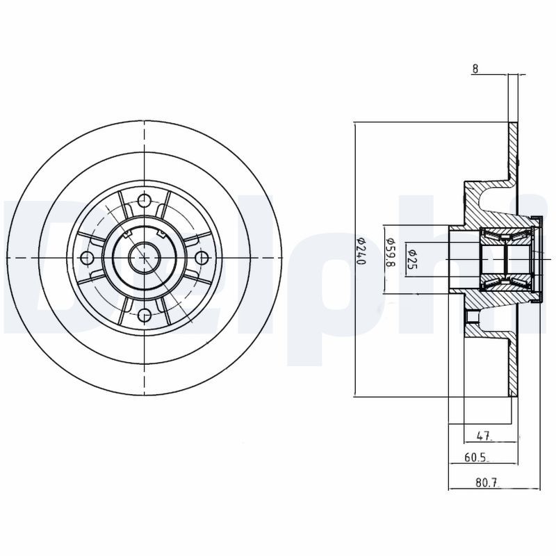 DELPHI BG9028RS - Bremsscheibe