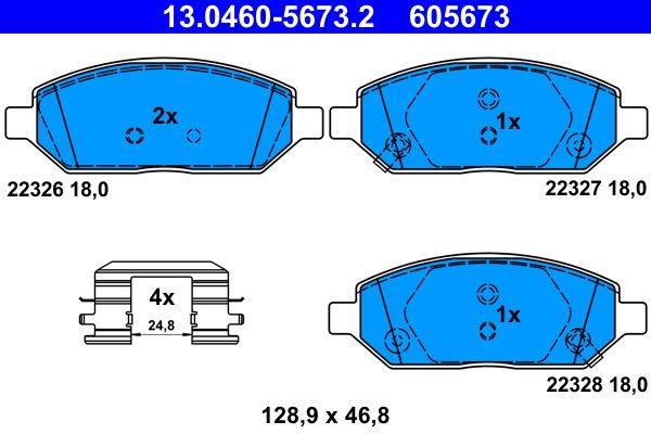 ATE 13.0460-5673.2 - Bremsbelagsatz, Scheibenbremse