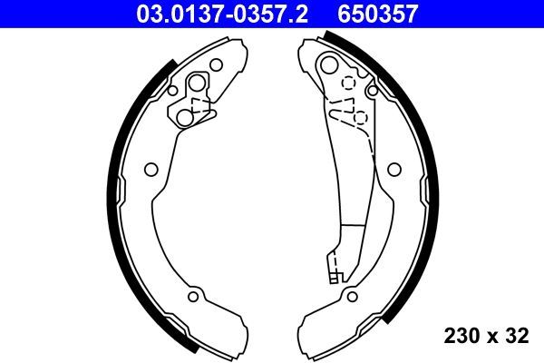 ATE 03.0137-0357.2 - Bremsbackensatz
