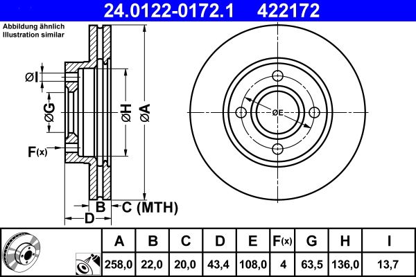 ATE 24.0122-0172.1 - Bremsscheibe