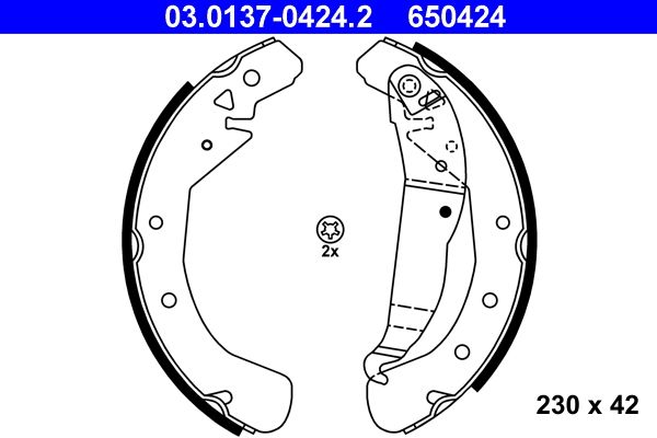 ATE 03.0137-0424.2 - Bremsbackensatz