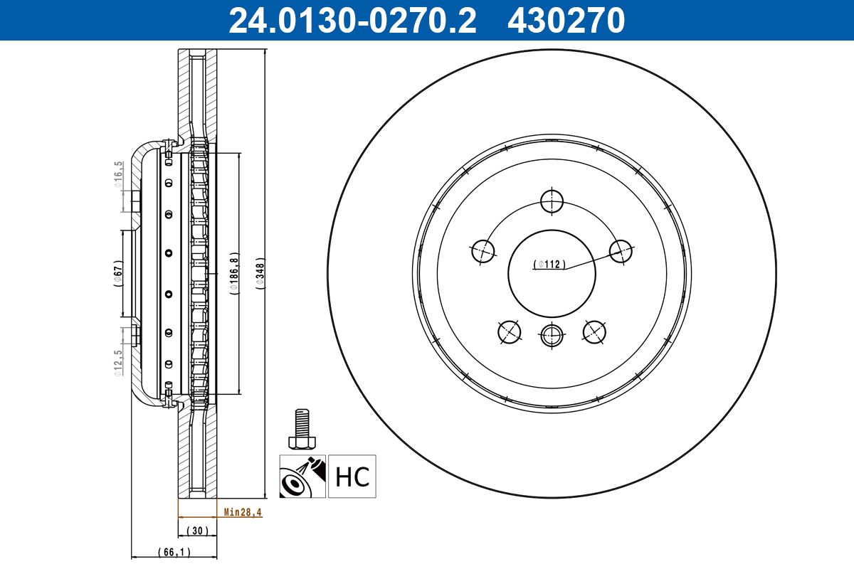 ATE 24.0130-0270.2 - Bremsscheibe