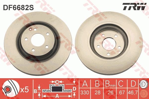TRW DF6682S - Bremsscheibe