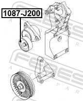 FEBEST 1087-J200 - Spannrolle, Keilrippenriemen