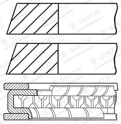GOETZE ENGINE 08-427600-00 - Kolbenringsatz