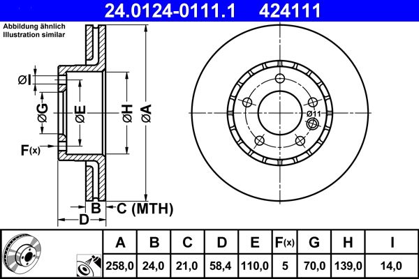 ATE 24.0124-0111.1 - Bremsscheibe