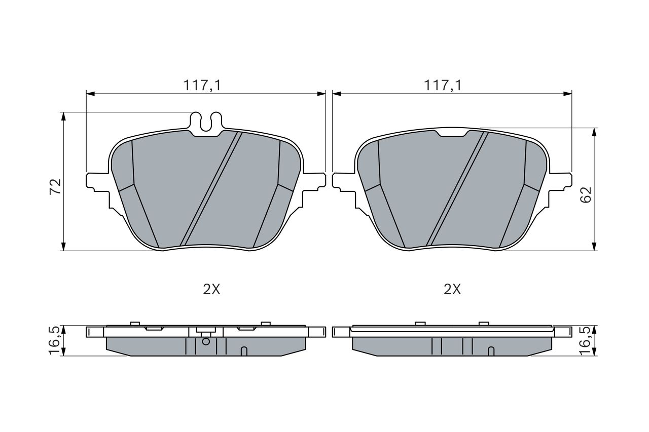 BOSCH 0 986 460 293 - Bremsbelagsatz, Scheibenbremse