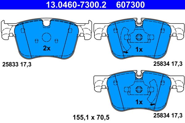ATE 13.0460-7300.2 - Bremsbelagsatz, Scheibenbremse