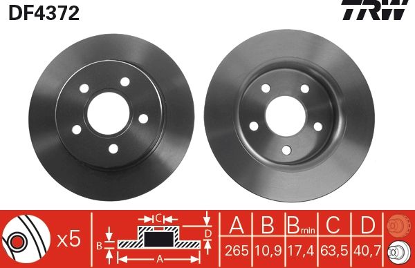 TRW DF4372 - Bremsscheibe