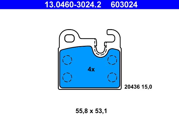 ATE 13.0460-3024.2 - Bremsbelagsatz, Scheibenbremse