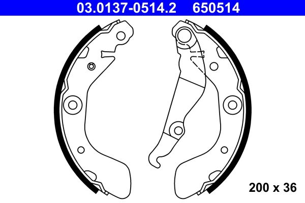 ATE 03.0137-0514.2 - Bremsbackensatz