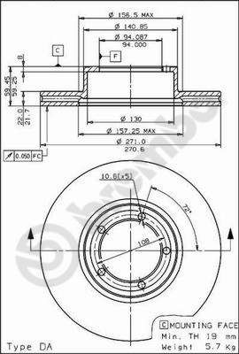BREMBO 09.5652.20 - Bremsscheibe