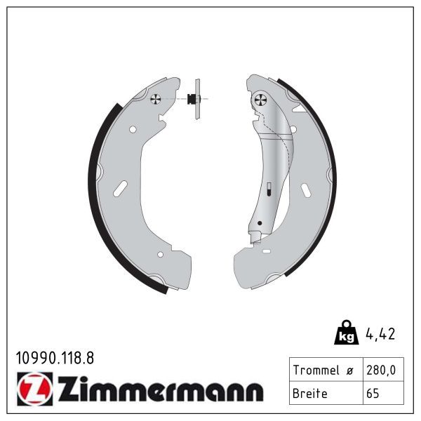 ZIMMERMANN 10990.118.8 - Bremsbackensatz