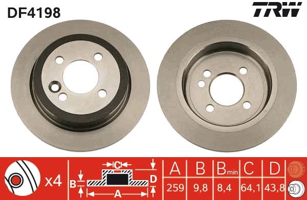 TRW DF4198 - Bremsscheibe