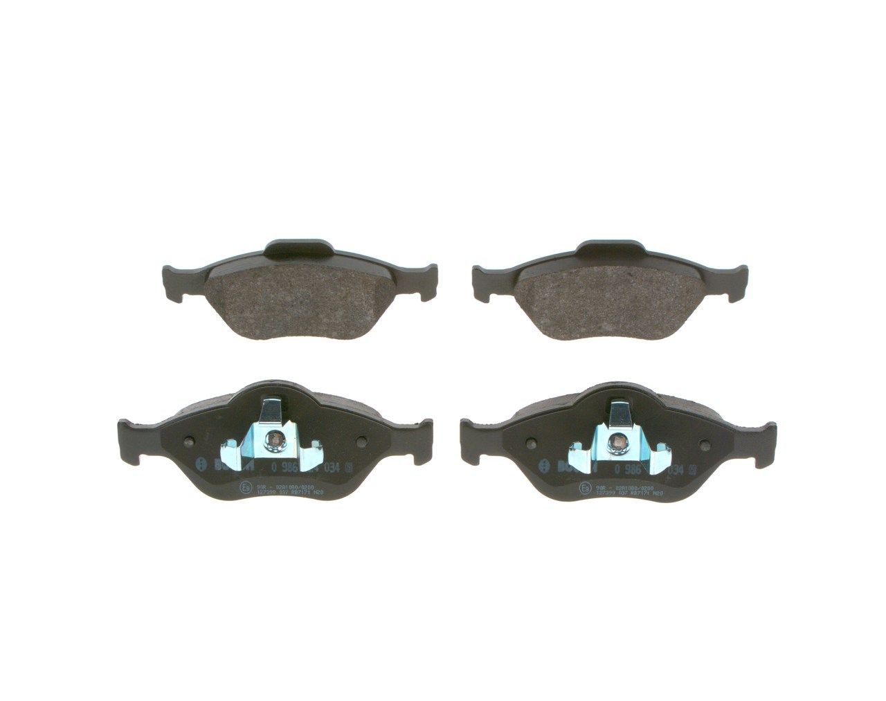 BOSCH 0 986 424 034 - Bremsbelagsatz, Scheibenbremse