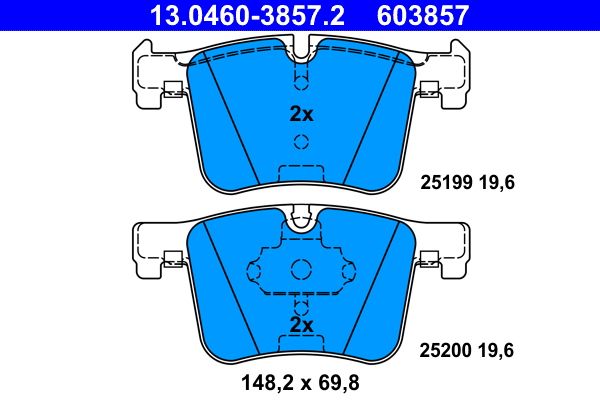 ATE 13.0460-3857.2 - Bremsbelagsatz, Scheibenbremse