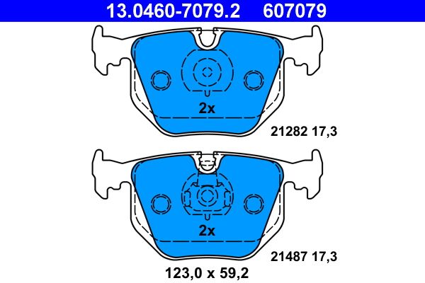 ATE 13.0460-7079.2 - Bremsbelagsatz, Scheibenbremse