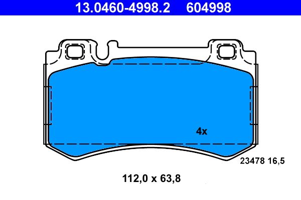 ATE 13.0460-4998.2 - Bremsbelagsatz, Scheibenbremse