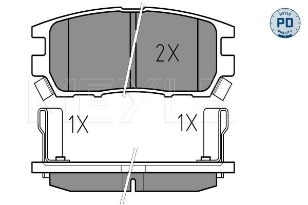 MEYLE 025 218 4014/PD - Bremsbelagsatz, Scheibenbremse