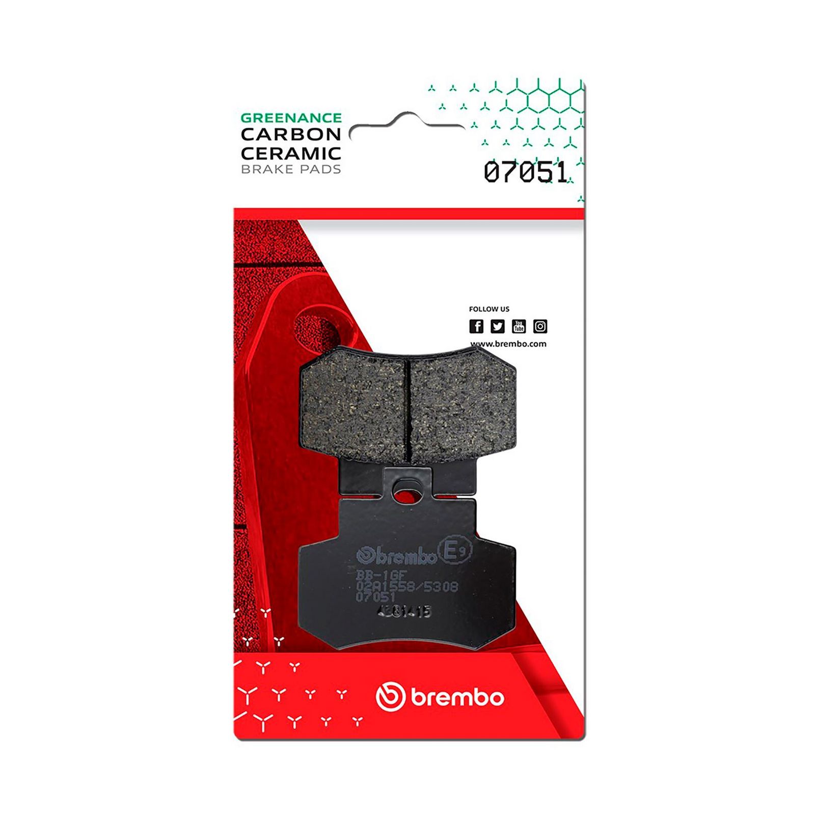 BREMBO 07051 - Bremsbelagsatz, Scheibenbremse