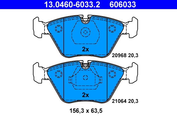 ATE 13.0460-6033.2 - Bremsbelagsatz, Scheibenbremse