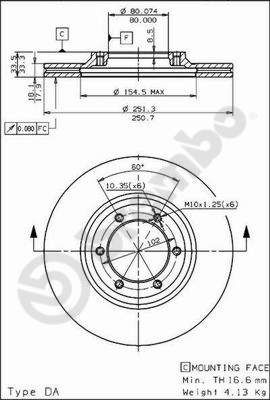 BREMBO 09.5705.10 - Bremsscheibe