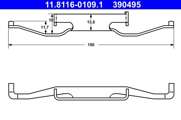 ATE 11.8116-0109.1 - Feder, Bremssattel