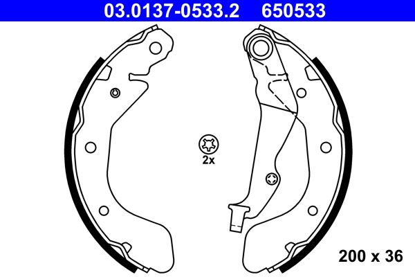 ATE 03.0137-0533.2 - Bremsbackensatz