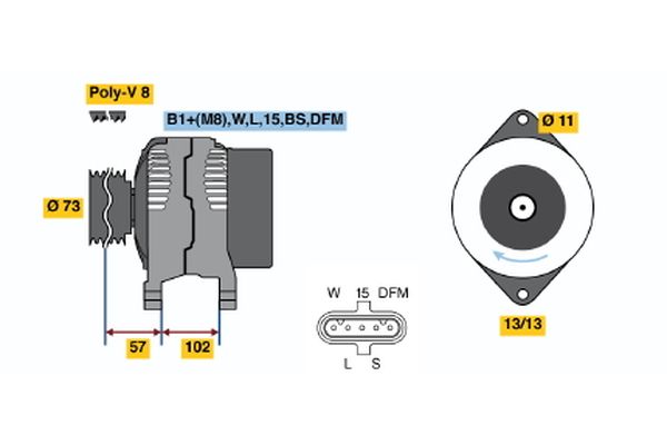 BOSCH 0 124 655 021 - Generator