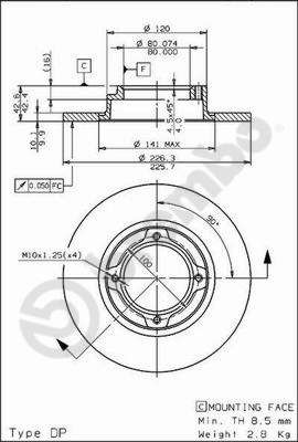BREMBO 08.6858.10 - Bremsscheibe