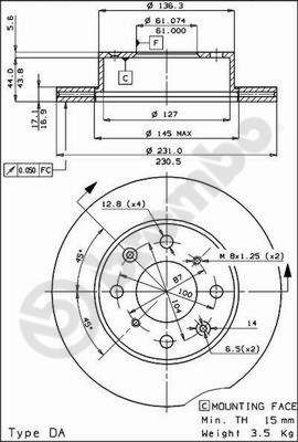 BREMBO 09.3095.10 - Bremsscheibe