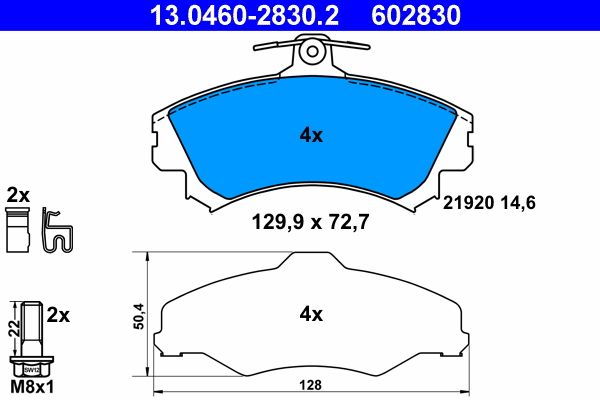 ATE 13.0460-2830.2 - Bremsbelagsatz, Scheibenbremse