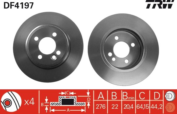 TRW DF4197 - Bremsscheibe