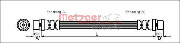 METZGER AUTOTEILE 4114774 - Bremsschlauch
