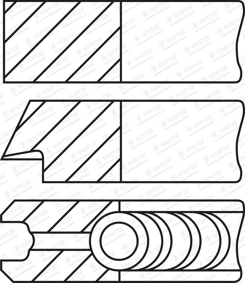 GOETZE ENGINE 08-438200-00 - Kolbenringsatz