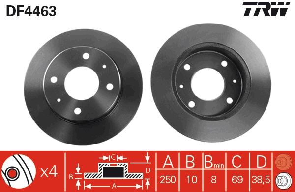 TRW DF4463 - Bremsscheibe