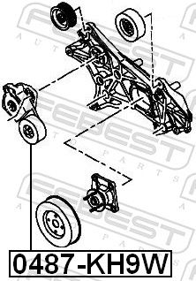 FEBEST 0487-KH9W - Spannrolle, Keilrippenriemen