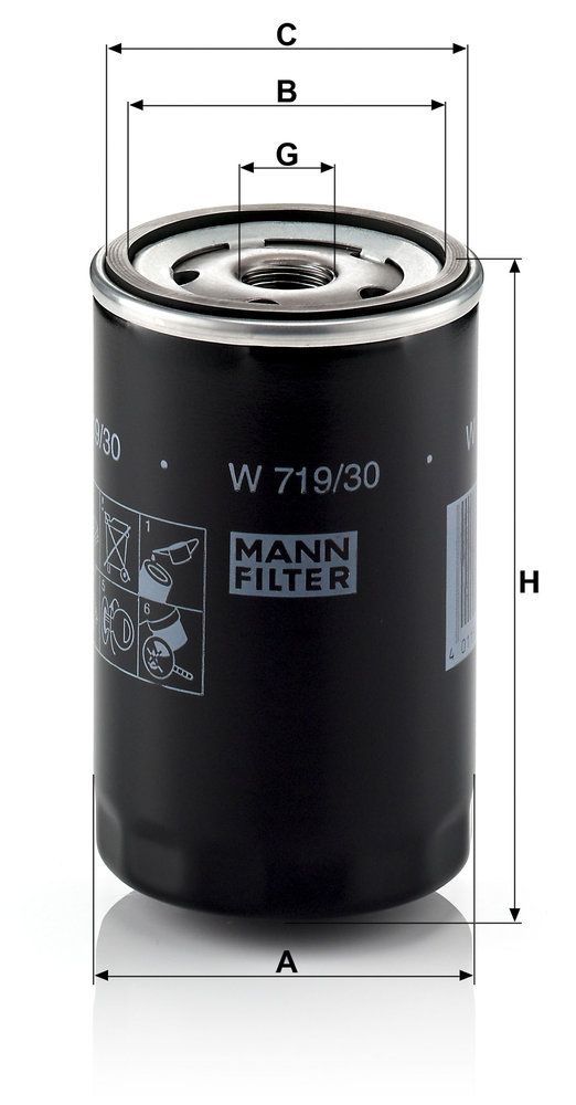 MANN-FILTER W 719/30 - Ölfilter