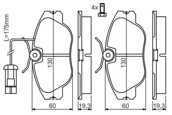 BOSCH 0 986 424 374 - Bremsbelagsatz, Scheibenbremse