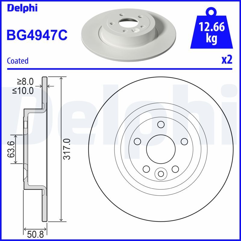 DELPHI BG4947C - Bremsscheibe