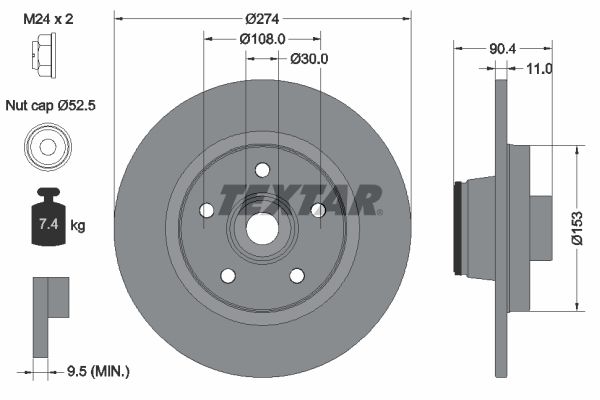 TEXTAR 92196203 - Bremsscheibe