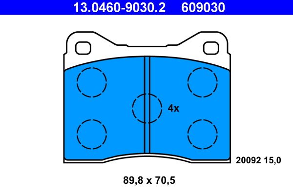ATE 13.0460-9030.2 - Bremsbelagsatz, Scheibenbremse